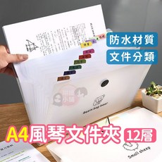 手風琴文件夾 站立式風琴夾 A4 立式文件夾 考卷收納夾 文件收納夾, 1個, 透明色