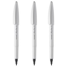 모나미 프러스펜S 리필형 수성펜(클립타입), 화이트, 3개입