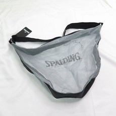 斯伯丁 籃球收納袋 單顆裝網袋, 1個, 斯伯丁單顆裝網袋-銀藍