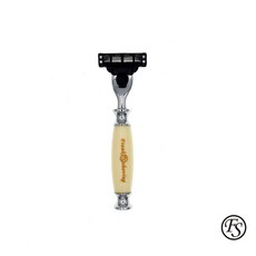 GOODFORIT / 香港Frank Shaving MA07古典線條寬握柄刮鬍刀/仿象牙刮鬍刀，舒適握感，經典設計, 1個, 8