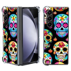 Beaucov 삼성 갤럭시 Z 폴드 7용 케이스 슈가 스컬 플라워 낙하 보호 충격 방지 TPU 전신 긁힘 커버 7 폴드7용, Beaucov 삼성 갤럭시 Z 폴드 7용 케이스, 슈가