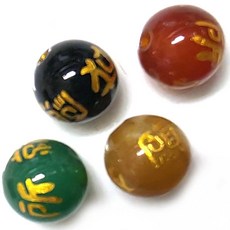 Bead 종교비즈 작은타입 옴자.소원.행운 팔찌원석 한팩 4알 모양선택, 8mm소원성취(믹스)