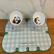 콩냥팥냥 반려동물 식기매트 강아지 고양이 논슬립 식기매트, 1개, 그린 50×80cm