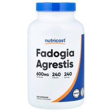 Nutricost Fadogia Agrestis 600mg 캡슐 240정 Nutricost (뉴트리코스트), Nutricost, Fadogia Agrestis, 6
