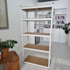 무볼트 앵글 선반 5단 랙 조립식 경량랙 펜트리 베란다 철제 진열 창고 다이 올가든, 1800 x 900 x 400 mm  x 5단, 화이트, 1개