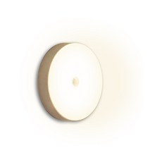 LED感應燈 智能光控 節能省電, 黃白色 圓型, 1個