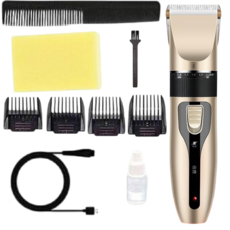 陶瓷刀頭電動理髮器，附發票保固一年，理髮器 剪髮器 理髮電剪 理髮電推 剃頭刀電動 理髮刀 電推剪, 1組, 陶瓷刀頭理髮器-盒裝簡配