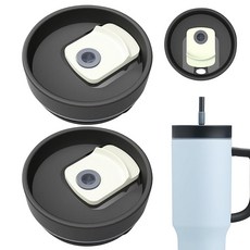 ECLATIS Stanley & Owala 텀블러용 1.2L40온스 교체용 뚜껑 - 2팩 흘림 방지 스플래시 텀블러 뚜껑 재사용 가능한 범용 핏 컵 커버 물병용 블랙-베이지, ECLATIS Stanley & Owala 텀블러용 1