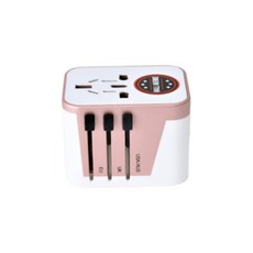 해외멀티어댑터 디자인멀티탭 짧은 컬러 여행용 유럽 변압기 해외여행 납작 110v 멀티탭, 1개