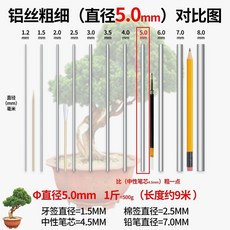 花藝鋁線 造型鋁線 盆景製作 專用蟠紮 鋁絲紮絲定型 園藝鋁線, 白色鋁絲 Φ5.0mm 1斤 約9米