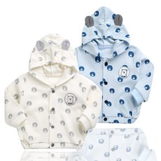 그린베베 국내생산 영유아용 봄가을용 곰탱이 후드점퍼