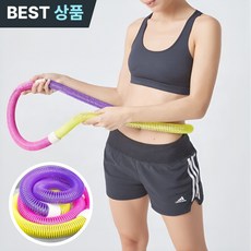 더앤모어 쉽게 돌아가는 스프링 훌라후프 다이어트 홈트 뱃살, 1개, 그레이핑크, 1.4kg