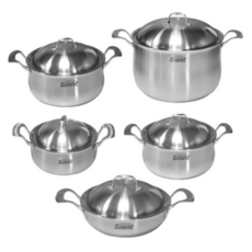 키친아트 인덕션 IH 통 5중 자이언트 냄비세트 5개, 실버믹스, 양수16cm양수18cm곰솥24cm곰솥28cm전골24cm, 1세트