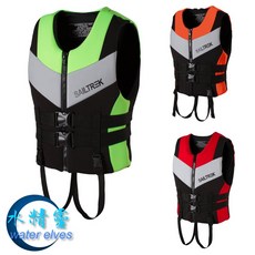 新款超強浮力救生衣成人浮力背心 水精靈, 螢光綠,S