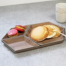 아트박스/에블린 [에블린] 육각형 접시&트레이 4종 세트(아카시아), 1개