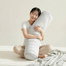 조은자리 안고자는 원형 바디필로우 대형 롱 쿠션 먼지없는 긴 사탕 캔디 베개 솜포함 세트, 02 피치스킨연그레이