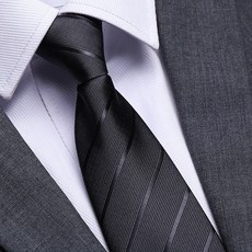 黑色免打拉鍊男士職業正裝領帶商務休閒結婚新郎韓版一拉的領帶8cm 深灰暗條 拉鍊默认颜色