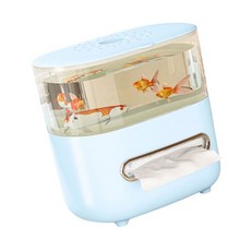 청소하기 쉬운 티슈 홀더 아쿠아리움 테마 2 in 1 홈 데코 액세서리 포함, 파랑색