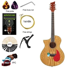 작은 결함이 있는 왼손 어쿠스틱 기타 장면 전환 디자인 포크 고광택 EQ Basswood Body 41 인치 추가, 01 41인치, 01 M3 Left No EQ