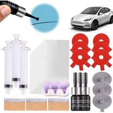 유리 복원제 앞유리 수리 키트 4개 세트 칩 키트와 경화등 포함 칩과 균열용 키트 빠른 수리액 별 모양 (3세트+경화등), 유리 복원제 앞유리 수리 키트, 4개 세트 칩 키트와