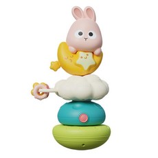 嬰兒早教益智萌兔疊疊樂音樂安撫玩具, 1個, 兔寶寶疊疊樂搖搖樂
