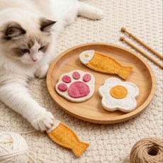 천연 성분 고양이 이갈이 장난감, 1세트, 핑크, 주황, 화이트