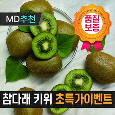 [3일간초특가이벤트] 곧 품절 초특가 산지직송 달콤한 국내산 참다래 그린키위, 1박스, 참다래 그린키위 쥬스용 2kg
