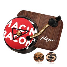 자동차 에어 디퓨저 방향제 자동차 벤트 클립 아로마테라피 향수 디퓨저 자동차 레코드 플레이어 디자인 턴테이블 향수 벤트 아웃렛 디퓨저 리필 패드 3개 포함, 자동차 에어 디퓨저 방향제, 자동차 벤트 클립 아로마테