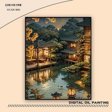 십자수 키트 DIY 포함 면사 초보자용, 고대 건축물 1 40 x 50cm, 1개