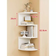 벽걸이 책꽂이 코너벽 5칸 26cm 선반 수납 화이트, 1단, 화이트 4칸 26cm