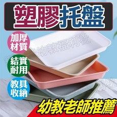 銅板價幼教福利社 塑膠托盤 長型塑膠盤 置物盤 收納盤 北歐長方盤 大小托盤, 1個, 白色-大