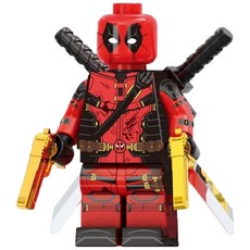 데드풀 & 울버린 마블유니버스 어벤져스 슈퍼히어로vs안티히어로 캐릭터 호환블록 브릭미니피규어 취미/수집/장식/컬렉션용 커스텀 블록피겨, 1개, D&W-101. 데드풀(데드풀&울버린)