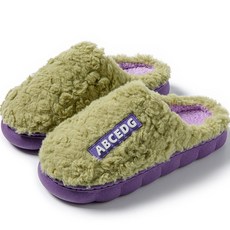 코지라움 알파벳 양털 실내화 겨울 슬리퍼 가볍고 따뜻한 사무실 실내화 보온 실내용 거실화, 1개, 05.그린