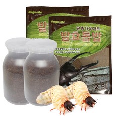 벅스앤미 장수풍뎅이 애벌레 두마리 세트 + 발효톱밥 2봉, 1세트
