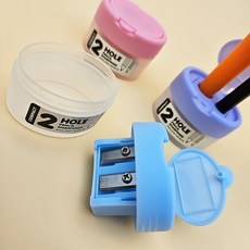 1000 컴팩트 2홀 연필깎이 1개 랜덤 - 휴대간편 학교 학원 스터디카페 달란트 포인트마켓 마켓데이