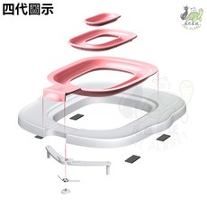 貓咪廁所訓練器 第四代/第五代 貓咪坐便器 馬桶代替貓砂盆訓練器 貓馬桶 馬桶圈訓練器, 1個, 四代1外託+1粉色內託