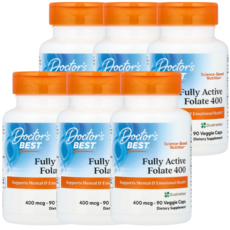 닥터스 베스트 풀리 액티브 폴레이트 엽산 400 mcg 90 베지캡슐, 90정, 6개