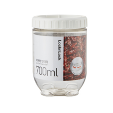 락앤락 인터락 단품 - 냉장고/냉동실정리 투명 플라스틱용기 쌀/잡곡/쿠키과자/시리얼/양념/소스 보관/소분 슬라임케이스 프라스틱원형통, 1개, 중간형 700ml