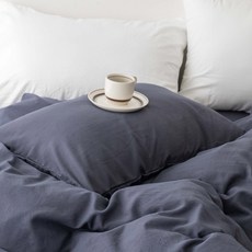 스코홈 더더 피그먼트 워싱 베개커버 + 솜 세트, 더더 네이비, 1개