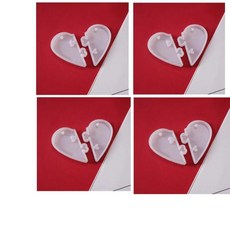 열쇠고리 만들기용 실리콘 몰드 하트 퍼즐 커플 레진 주조 쥬얼리 공예, 1개, 3. 4pcs