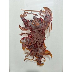 皮影 鍾馗 傳統手工藝 牛皮雕刻 仿古色 居家裝飾, 如圖所示, 1個