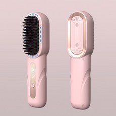 무선 음이온 빗고데기 헤어 브러쉬 스타일러, 핑크