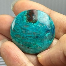 采禪手作 B761 鳳凰松 圓型蛋面 無孔 30*8.5mm, 1個