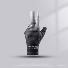 桌球臺球手套專業男女通用露指斯諾克比賽專用防滑薄款三指高彈, 檯球點點黑白【左右手通用單隻】, 1個