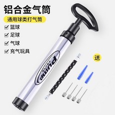 deli 手推打氣筒 鋁合金高壓便攜式充氣筒, 1個, 合金  軟管  4氣針  2氣嘴