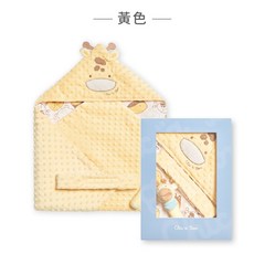 奇哥Chic“a”Bon天絲豆趣包巾禮盒75x75cm (包巾綁帶手搖鈴) 新生兒禮盒