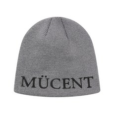 MUCENT 엔보 스프레이 로고 비니 남녀공용, Gray, Free