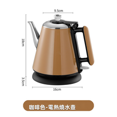 VANLUEE 不鏽鋼電熱水壺, 1個, 米色（2727）:雙層電熱水壺, 1L
