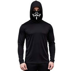 남성용 야외 UPF 50+ 자외선 차단 후드티 가벼운 긴팔 운동복 하이킹 캠핑 낚시 피트니스 스포츠용