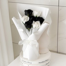 [어나더플레르]명품 고급 장미 7송이 꽃다발 기념일 생일 졸업 축하, 1개, 블랙 앤 화이트